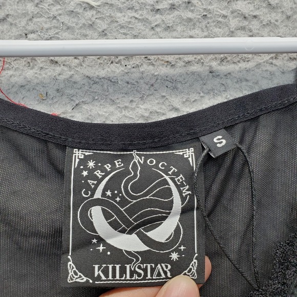 KILLSTAR Your Highness Bodysuit Women S Multi Baphomet Graphic Soft-Stretch Mesh - Picture 6 of 8